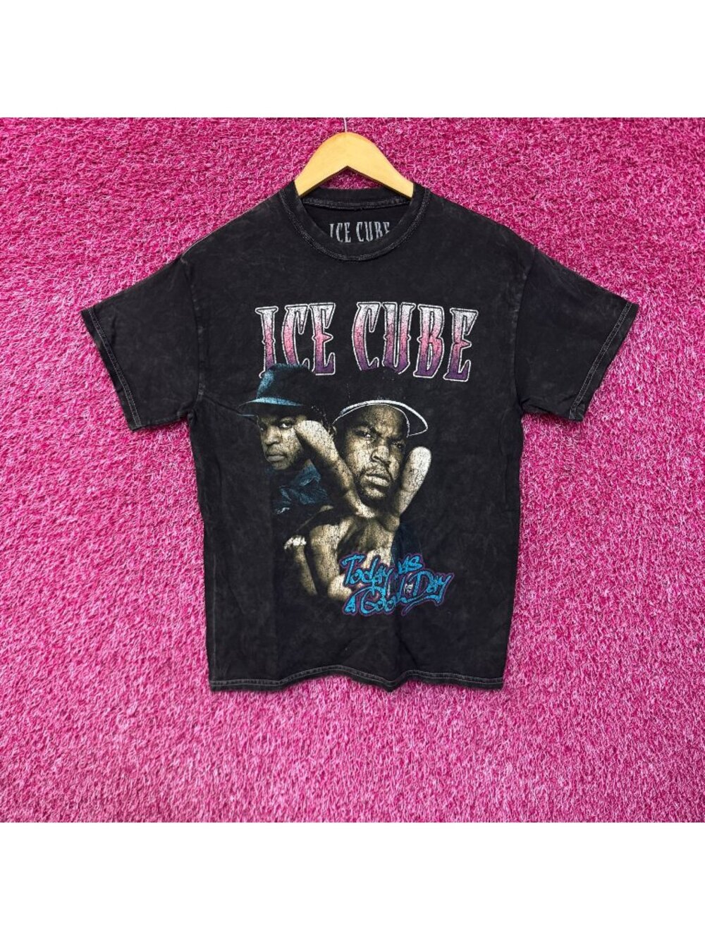 Ice Cube Today Was a Good Day West Coast Rap Acid Wash Tee M